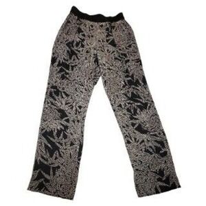 Diane Von Furstenberg (DVF) Silk Blend Bamboo Print‎ Wide Leg Pants Size P